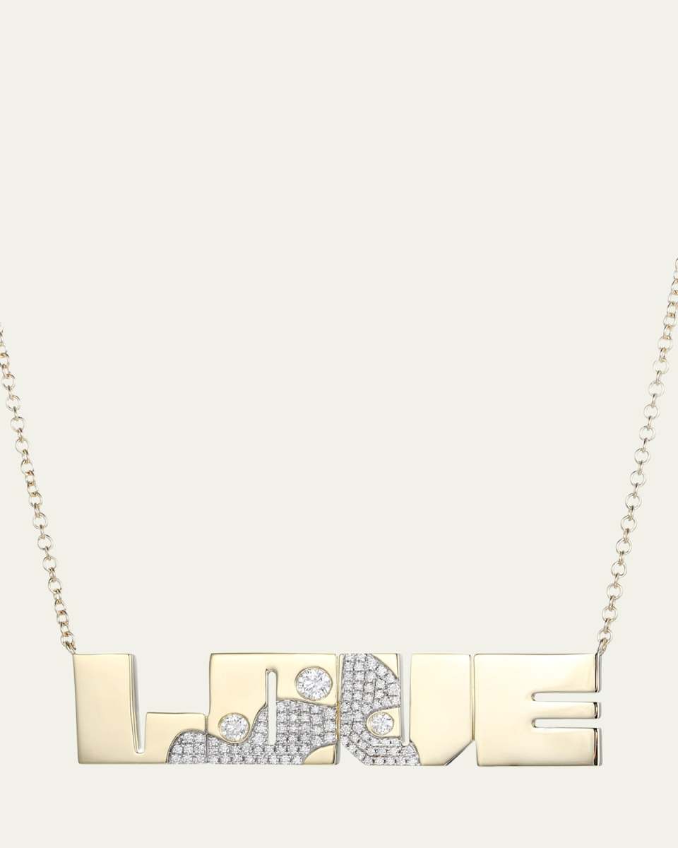 14K Yellow Gold Lava Love Diamond Necklace
